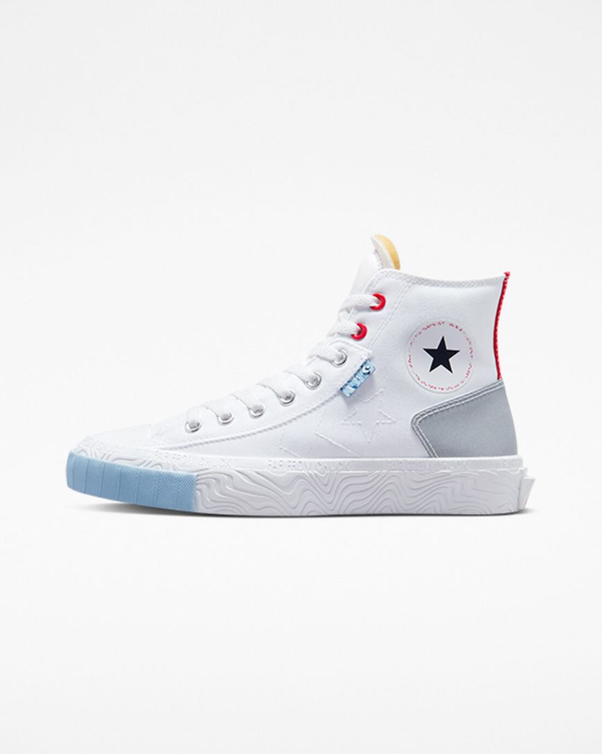 Men's Converse Chuck Taylor Alt Star Reflective Shine High Top Shoes White / Red / Blue | AU 149E6W